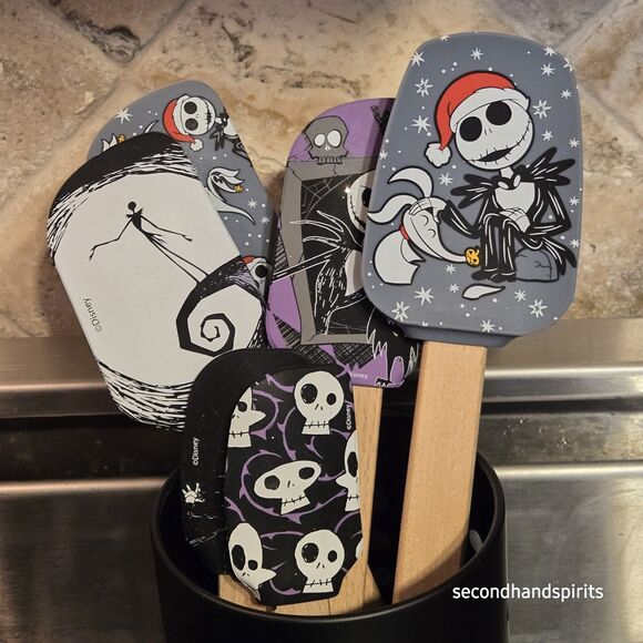 Disney Nightmare Before Christmas Spatula 6pc Lot Plus A Metal Utensil Holder - Picture 2 of 3